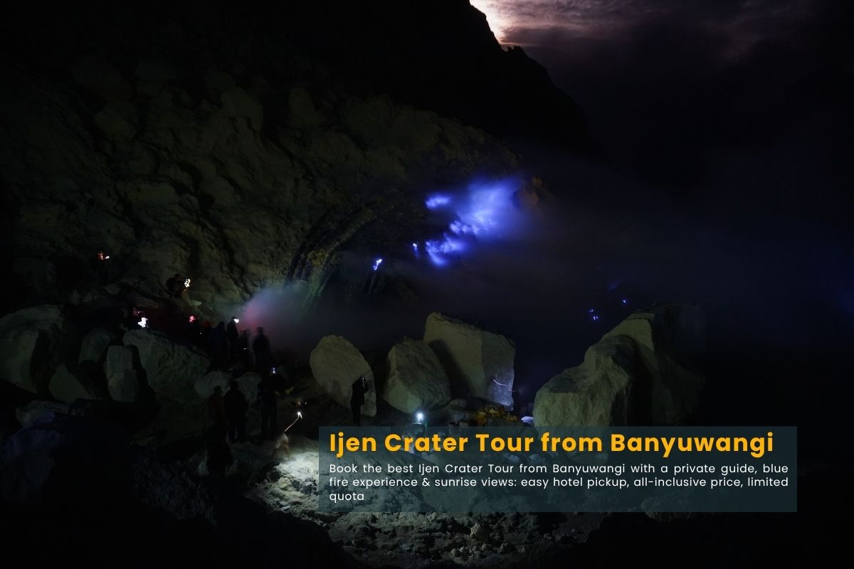Ijen Crater Tour From Banyuwangi blue fire experience at night East Java Indonesia